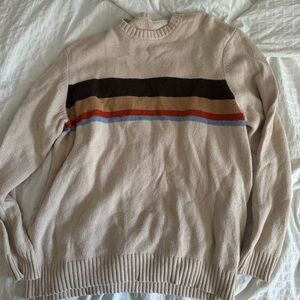 Men's Beige Striped Sweater